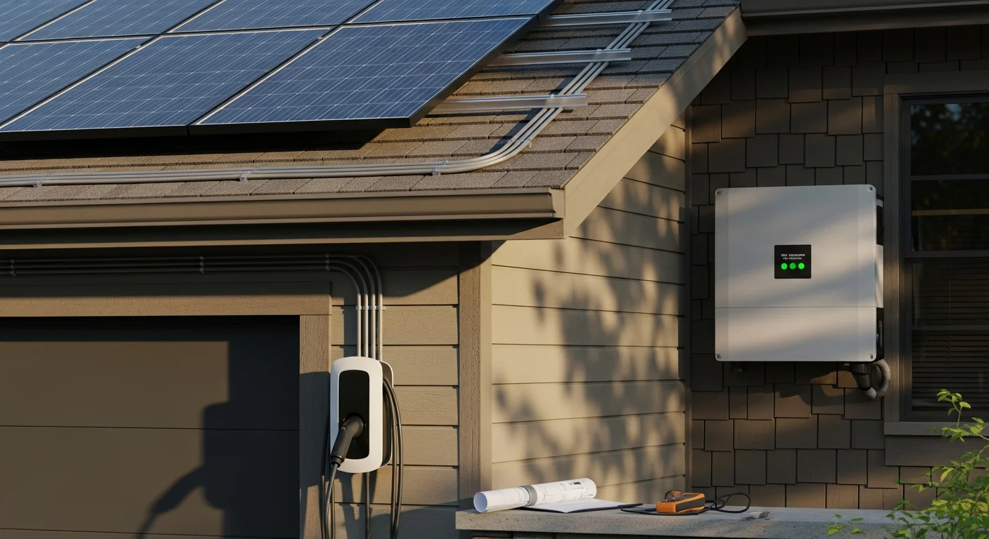 EV charger installation on residential garage in Los Angeles County