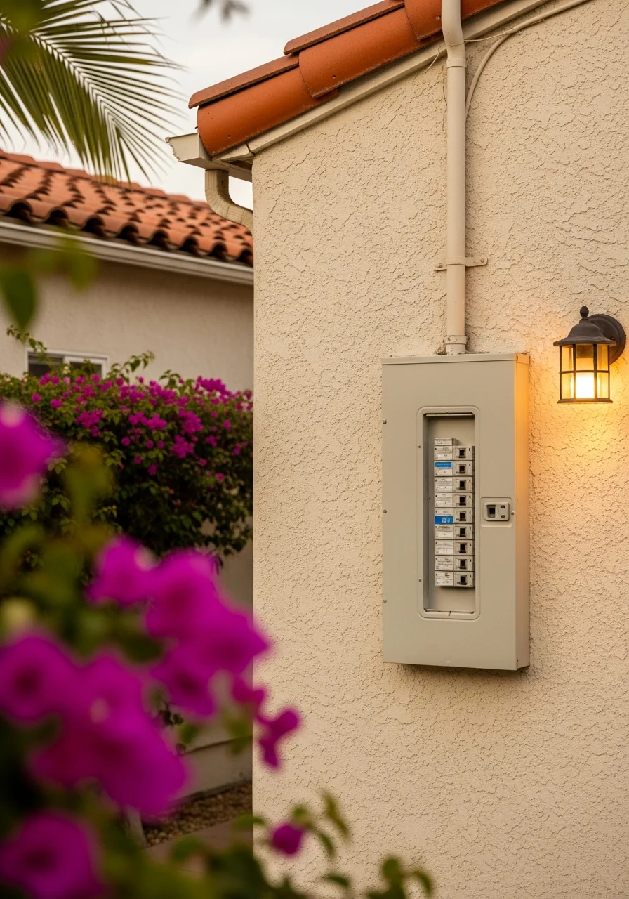 Professional contractor working on a Los Angeles County home with typical regional property features in background.